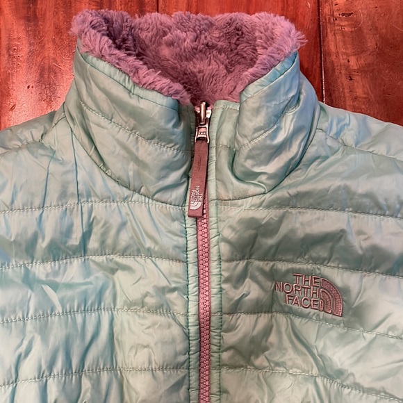 The North Face Girls reversible mossbud swirl insulated Jacket - Picture 2 of 5
